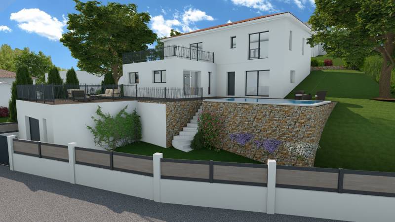 expo facade Terrain constructible vendu, opportunité sur le prestigieux  golf de pont royal 